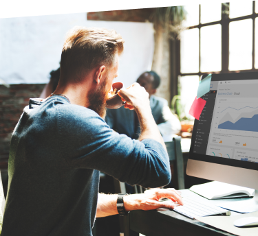 man working at a computer